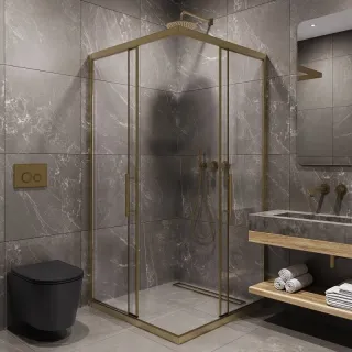 Душевой уголок Timo T39 100x100 см золото матовое